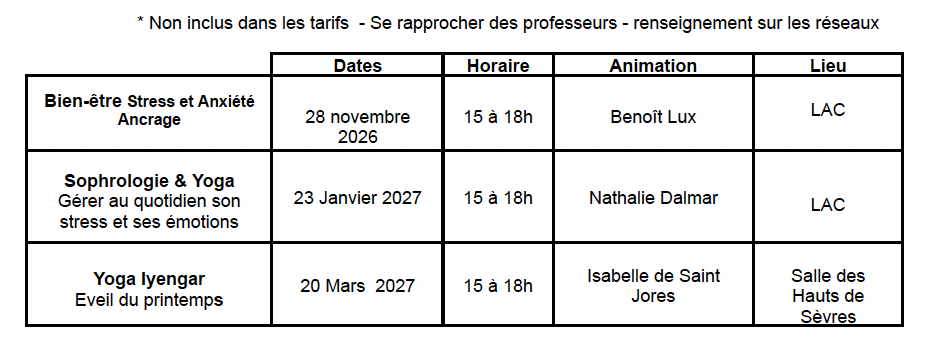 Les stages 2026-2027